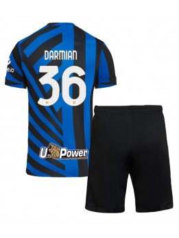 Billige Inter Milan Matteo Darmian #36 Hjemmedraktsett Barn 2024-25 Kortermet (+ Korte bukser)